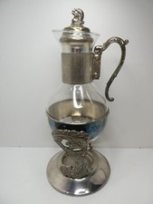 JARRO BASCULANTE DE VINHO QUENTE ITALIANO BANHADO A PRATA VIDRO - DECANTADOR DE GARRAFA DE CHÁ CAFÉ comprar usado  Enviando para Brazil