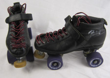 Patins vintage Riedell preto tamanho 9 com rodas roxas comprar usado  Enviando para Brazil