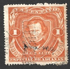 México 1892 selo de receita personalizado 1c laranja sobreimpresso e perfino VERA CRUZ comprar usado  Enviando para Brazil