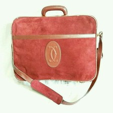 Bolsa de ombro Cartier Travel 2 vias porta-malas vermelha rosa nome etiqueta chave, usado comprar usado  Enviando para Brazil