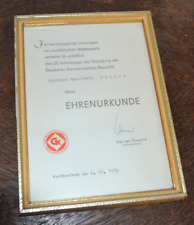Gerahmte ehren urkunde gebraucht kaufen  Zschopau