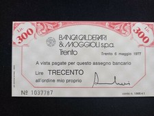 Miniassegno 1977 banca usato  Italia