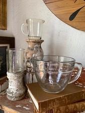 Copo de medição de vidro vintage TRIO letras raras levantadas em relevo FARMHOUSE primitivo comprar usado  Enviando para Brazil