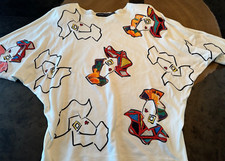DE COLECCIÓN SPREE INTERNATIONAL PATCHWORK DAMAS CARA TOP CON HOMBRERAS TALLA M segunda mano  Embacar hacia Mexico