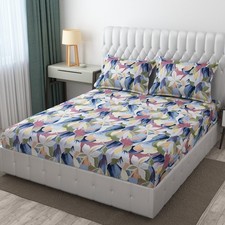 Lençol de cama de casal floral design floral algodão elástico ajustado tamanho King código 285 comprar usado  Enviando para Brazil