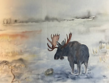 Aquarell riginal elch gebraucht kaufen  Bergisch Gladbach