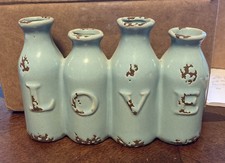 4 vasos de botão anexados decoração aparência desgastada azul cerâmica comprar usado  Enviando para Brazil