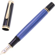 Pelikan Souveran M400 Niebieski pasek 14C 585 Pióro wieczne F Nib " na sprzedaż  Wysyłka do Poland