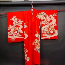 Kimono infantil seda vermelha feito no Japão japonês vintage tradicional comprar usado  Enviando para Brazil