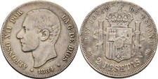 Spanien pesetas 1884 gebraucht kaufen  München