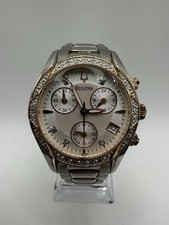 Cronógrafo feminino BULOVA com acento de diamante dois tons 98R149  comprar usado  Enviando para Brazil
