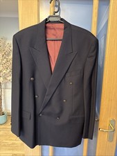 mens black double breasted blazer for sale  CHELMSFORD