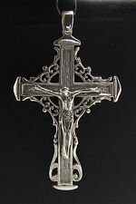 Prata Esterlina Artesanal sólido elegante caracteriza 925 Religioso Cruz Novo, usado comprar usado  Enviando para Brazil