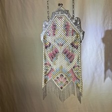 Mandalian antiguo Art Deco de 1920 Mfg. Co.  ¡¡¡Monedero de malla con cadena con solapa!!!! segunda mano  Embacar hacia Mexico