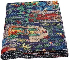 Cama Floral King Size Kantha Jogar Colchas Artesanais de Algodão Kantha, usado comprar usado  Enviando para Brazil