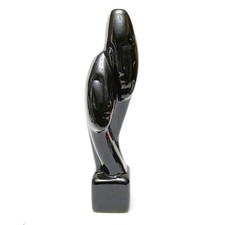 Objeto de arte escultura vintage preto brilhante cerâmica rostos abstratos casais amantes comprar usado  Enviando para Brazil