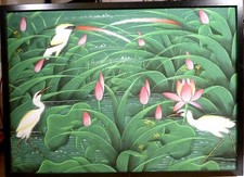 Usado, ARTISTA NÃO IDENTIFICADO! COMPOSIÇÃO BALINESA COM FLORES E PÁSSAROS comprar usado  Enviando para Brazil