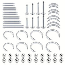 56 peças piercing corporal a granel faça você mesmo 16G aço inoxidável orelha lábio labret bolas barbells comprar usado  Enviando para Brazil