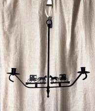 Candelabro colgante de hierro forjado para caballo y buggy de dos brazos segunda mano  Embacar hacia Mexico