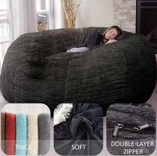 7 pés saco de feijão gigante preto capa de sofá sala de estar saco de feijão assento cadeira sofá capa comprar usado  Enviando para Brazil