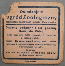 Wielka Brytania Pokrywka piwa Zoo POZNAN Poznań Polska ehem. Terytoria wschodnie (2) na sprzedaż  Wysyłka do Poland