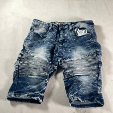 Shorts jeans masculino Mecca 30 azul nervura denim lavagem ácida motociclista Y2K Street 30x11 comprar usado  Enviando para Brazil