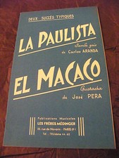 " Spartito La Paulista Carlos Aranda El Macaco 1959 Samba Guaracha " comprar usado  Enviando para Brazil