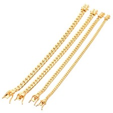 Pulseira masculina Miami Cuban Link folheada a ouro 12/9/8/6/5 mm trava de segurança BR500 comprar usado  Enviando para Brazil