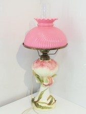 Abajur de mesa antigo 1898 Carlsbad Áustria porcelana com abajur rosa comprar usado  Enviando para Brazil