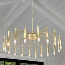 Candelabro linear moderno dourado spray 18 luzes para sala de jantar comprar usado  Enviando para Brazil