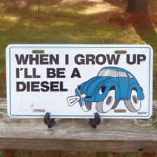 Vintage Volkswagen VW BABY BEETLE "When I Grow Up I'll Be A Diesel" Novidade TAG, usado comprar usado  Enviando para Brazil