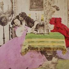 Jogo de xadrez vitoriano Stereoview c1870 xeque-mate homem beijando meninas cachorro de estimação P389 comprar usado  Enviando para Brazil
