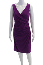 Vestido Lauren Ralph Lauren Feminino Decote V Ruched Body Con Roxo Violeta Tamanho 6 comprar usado  Enviando para Brazil