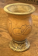 Vaso de cabaça vintage esculpido à mão Cuia Chimarrao com cena ocidental comprar usado  Enviando para Brazil