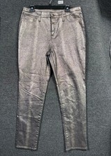 Usado, Calça de tornozelo Chico's Gold Girlfriend revestida Gator feminina tamanho 12T cintura alta  comprar usado  Enviando para Brazil