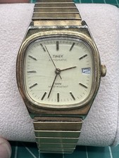 Vintage Timex Relógio Automático Tom Dourado | Pulseira Flexível | Corrida | Janela de Data.  G comprar usado  Enviando para Brazil