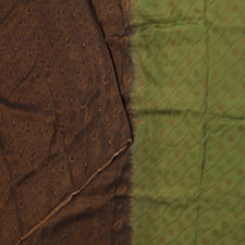 Marrón Antiguo Y Verde Sari 100% Pura Seda Estampado de Flores Zari Craft Tela comprar usado  Enviando para Brazil