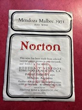 Etiqueta de vinho tinto Argentina 1971 Mendoza Malbec NORTON , usado comprar usado  Enviando para Brazil