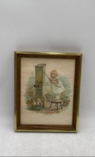 Vintage 1900 Menina Vitoriana com Cachorro Impressão Artística em Moldura Marrom Aparada em Ouro comprar usado Vintage 1900 Menina Vitoriana com Cachorro Impressão Artística em Moldura Marrom Aparada em Ouro comprar usado  Enviando para Brazil