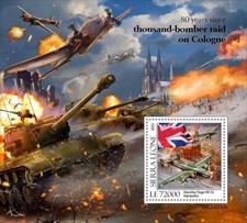 Hoja de estampillas de avión de la Segunda Guerra Mundial Colonia Bombardeo Handley Page Hampden 2022 Sierra Leona segunda mano  Embacar hacia Mexico