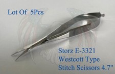 Usado, Lote de 5 peças tesoura de ponto tipo Storz E-3321 Westcott 4,7" grau cirúrgico afiado comprar usado  Enviando para Brazil