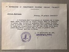 Documento battaglione volontar usato  Imola