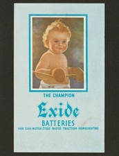 CARTÃO POSTAL PUBLICITÁRIO VINTAGE DÉCADA DE 1920 BATERIAS EXIDE PARA CARRO MOTOCICLETA RÁDIO, usado comprar usado  Enviando para Brazil