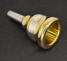 Bocal de tuba Mike Finn MF3 "personalizado" aro dourado copo e pulseira com prata escovada comprar usado  Enviando para Brazil