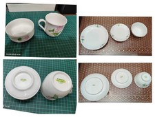 Conjunto de 5 pratos de cerâmica e tigela de arroz e xícara de chá Eva Air Airlines classe executiva comprar usado  Enviando para Brazil