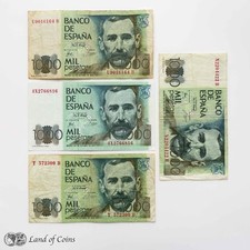 ESPAÑA: 4 x 1.000 Billetes de Peseta Española. segunda mano  Embacar hacia Mexico