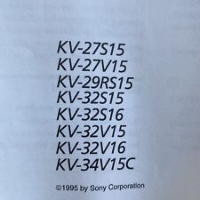 Manual De Tv Sony Trinitron instruções KV-27S15 KV-29RS15 KV-32V15 & mais comprar usado  Enviando para Brazil