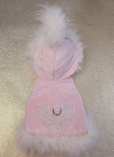Colete bonito Cha Cha Couture tamanho X pequeno branco pena rosa arnês , usado comprar usado  Enviando para Brazil