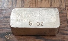 Lingote Phoenix Refining Corporation vintage 999 prata 5 oz cinco onças comprar usado  Enviando para Brazil