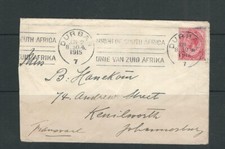 COUVERTURE DE L'AFRIQUE DU SUD 1915 DURBAN À JOHANNESBURG AVEC TIMBRE DE 1D KGV comprar usado  Enviando para Brazil
